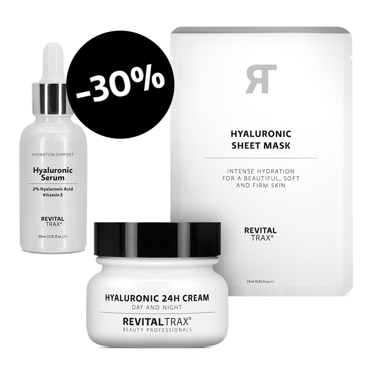 Offre Combinée Hyaluronic : Crème de jour et de nuit, sérum et masque en feuilles