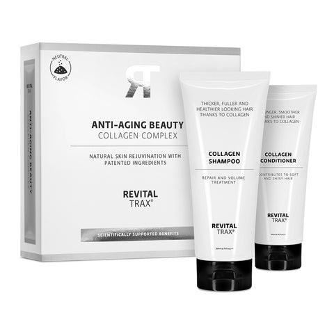 Complexe de Collagène Beauté Anti-Âge + Shampooing et Revitalisant au Collagène