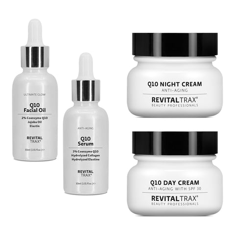 Offre Combinée Q10 : Huile + Sérum + Crème de jour et de nuit