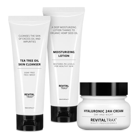 Nettoyant pour la peau + Lotion + Crème Hyaluronique